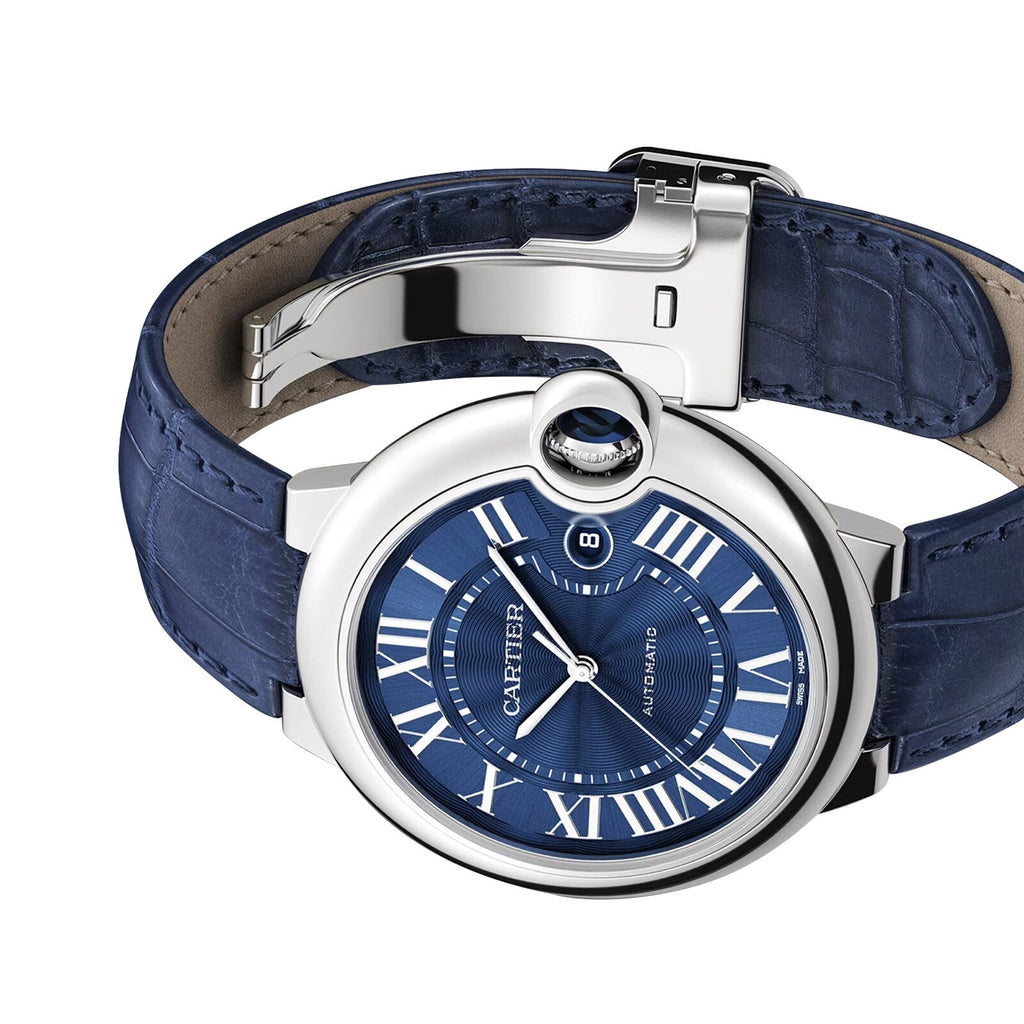 Ballon Bleu de Cartier | 42mm, Steel, Alligator Leather, Blue Dial