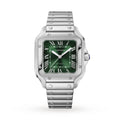 Santos de Cartier Medium Model | 35mm, Steel, Green Dial