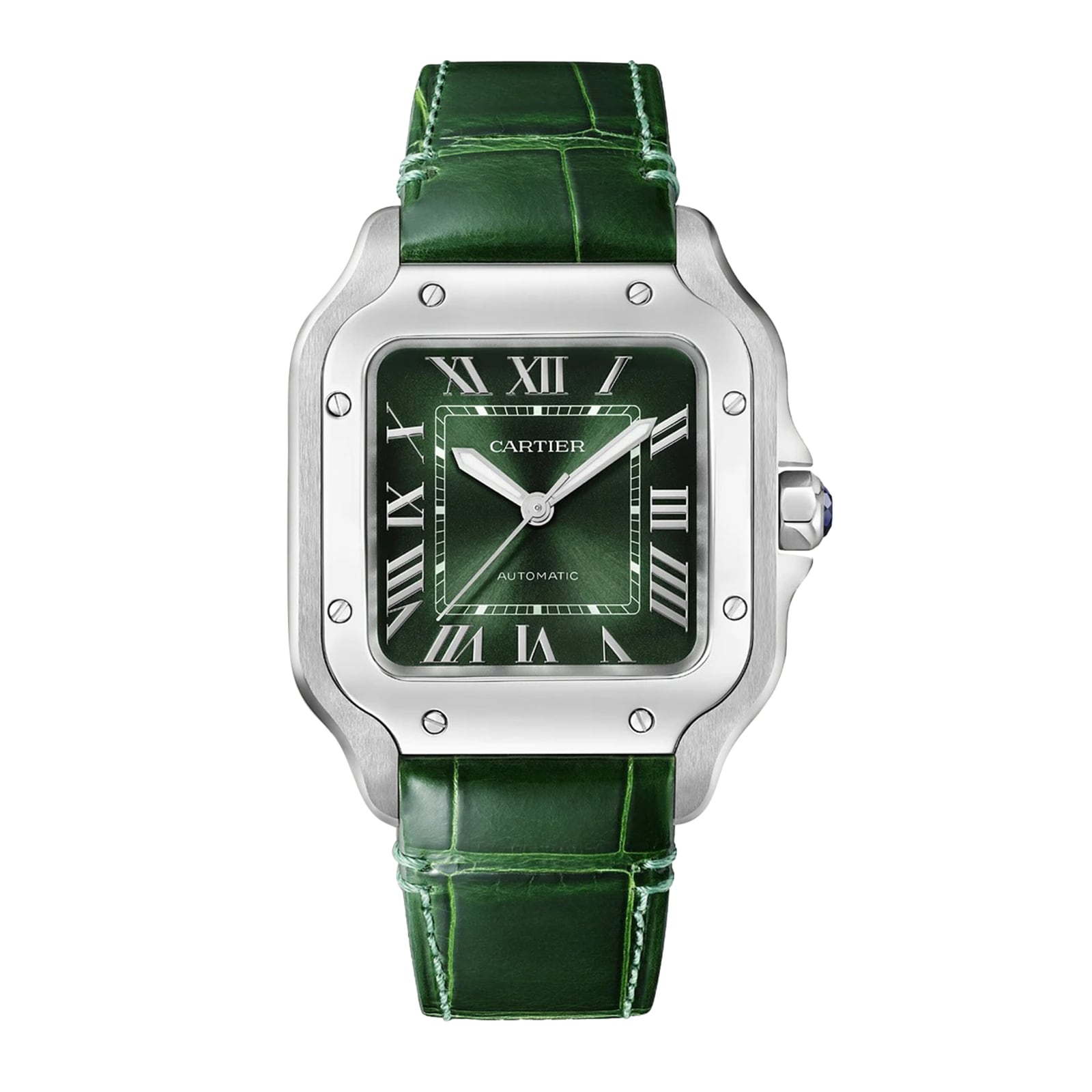 Santos de Cartier Medium Model | 35mm, Steel, Green Dial