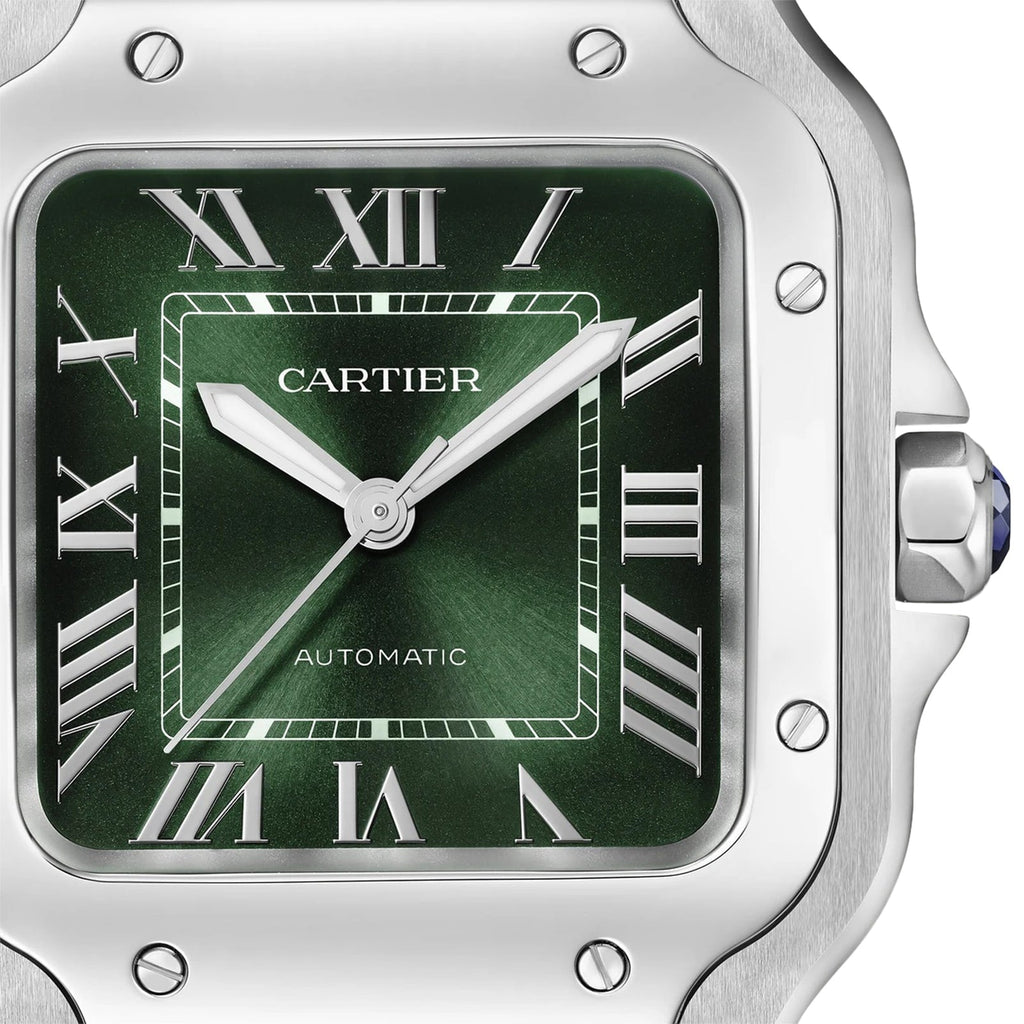 Santos de Cartier Medium Model | 35mm, Steel, Green Dial