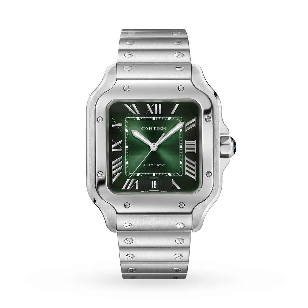 Santos de Cartier Large Model | 40mm, Steel, Green Dial