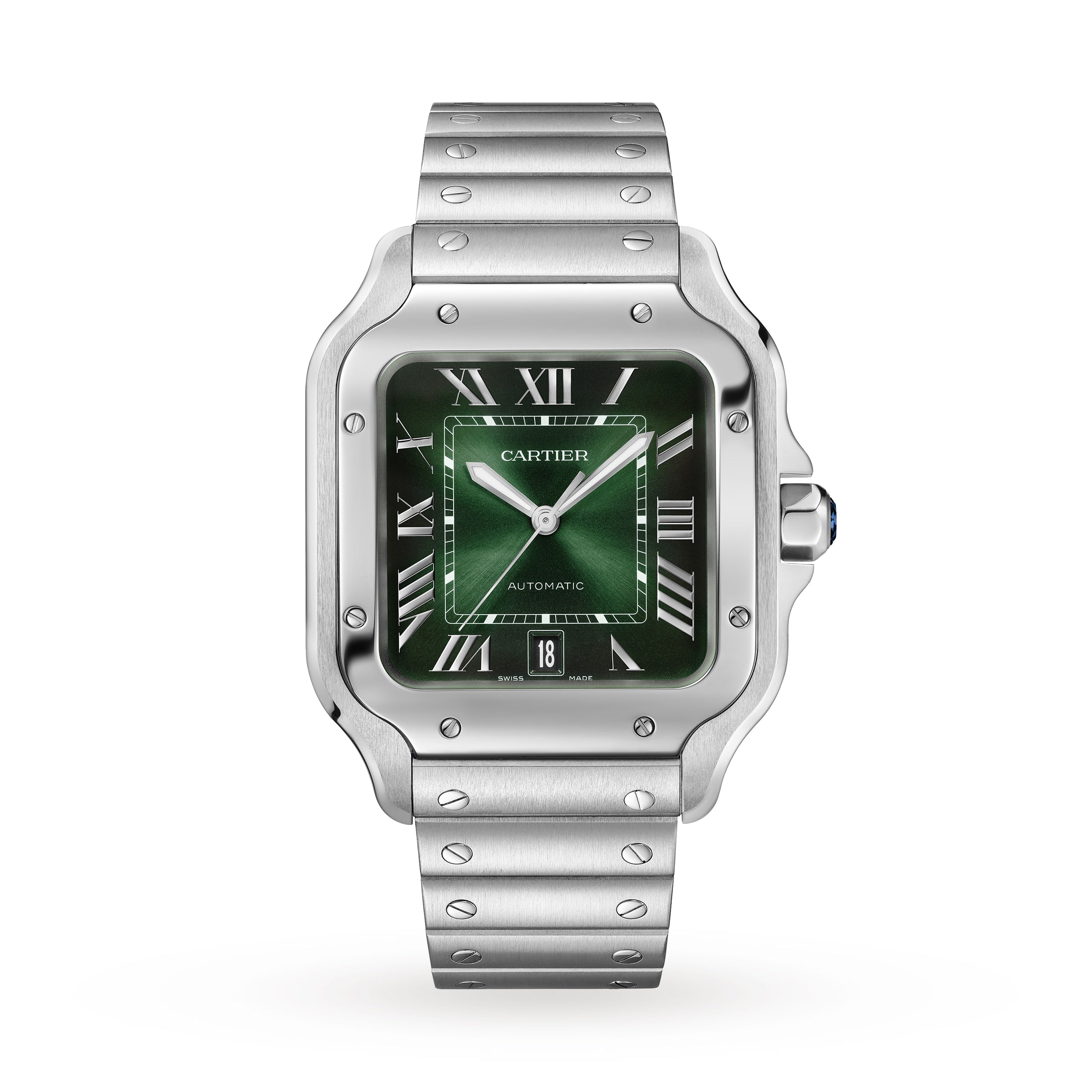 Santos de Cartier Large Model | 40mm, Steel, Green Dial