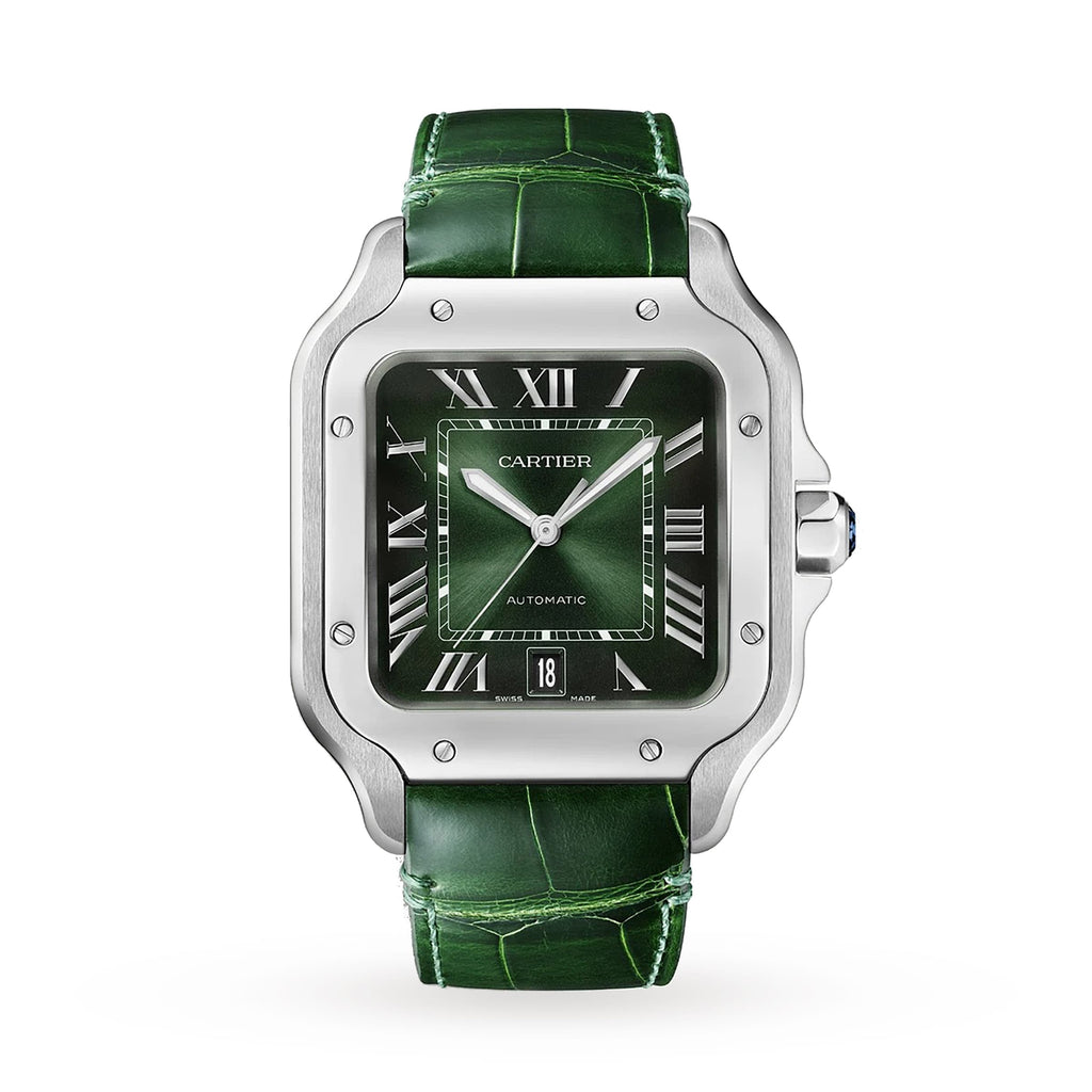 Santos de Cartier Large Model | 40mm, Steel, Green Dial