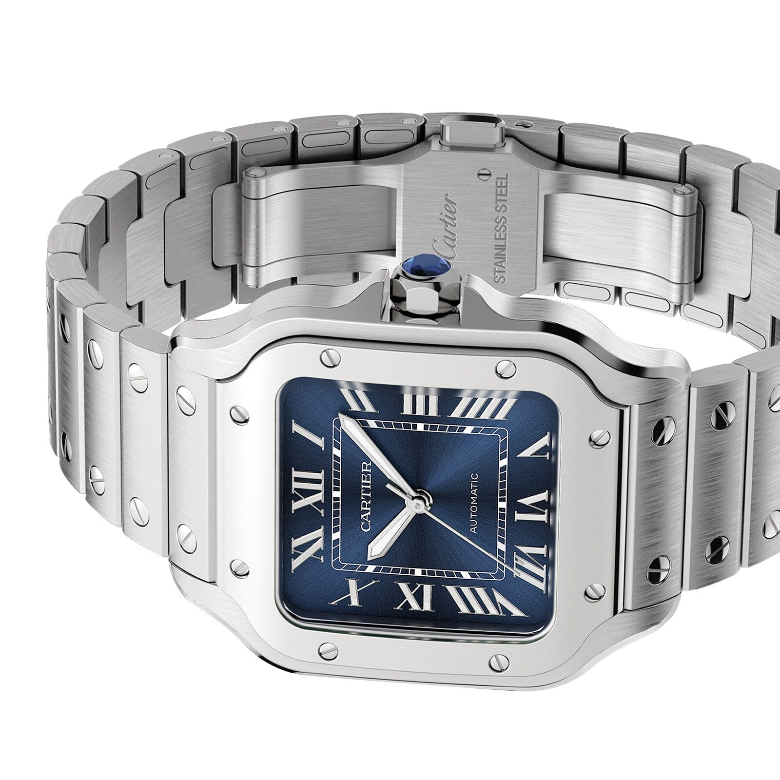 Santos de Cartier | 35mm, Steel, Blue Dial