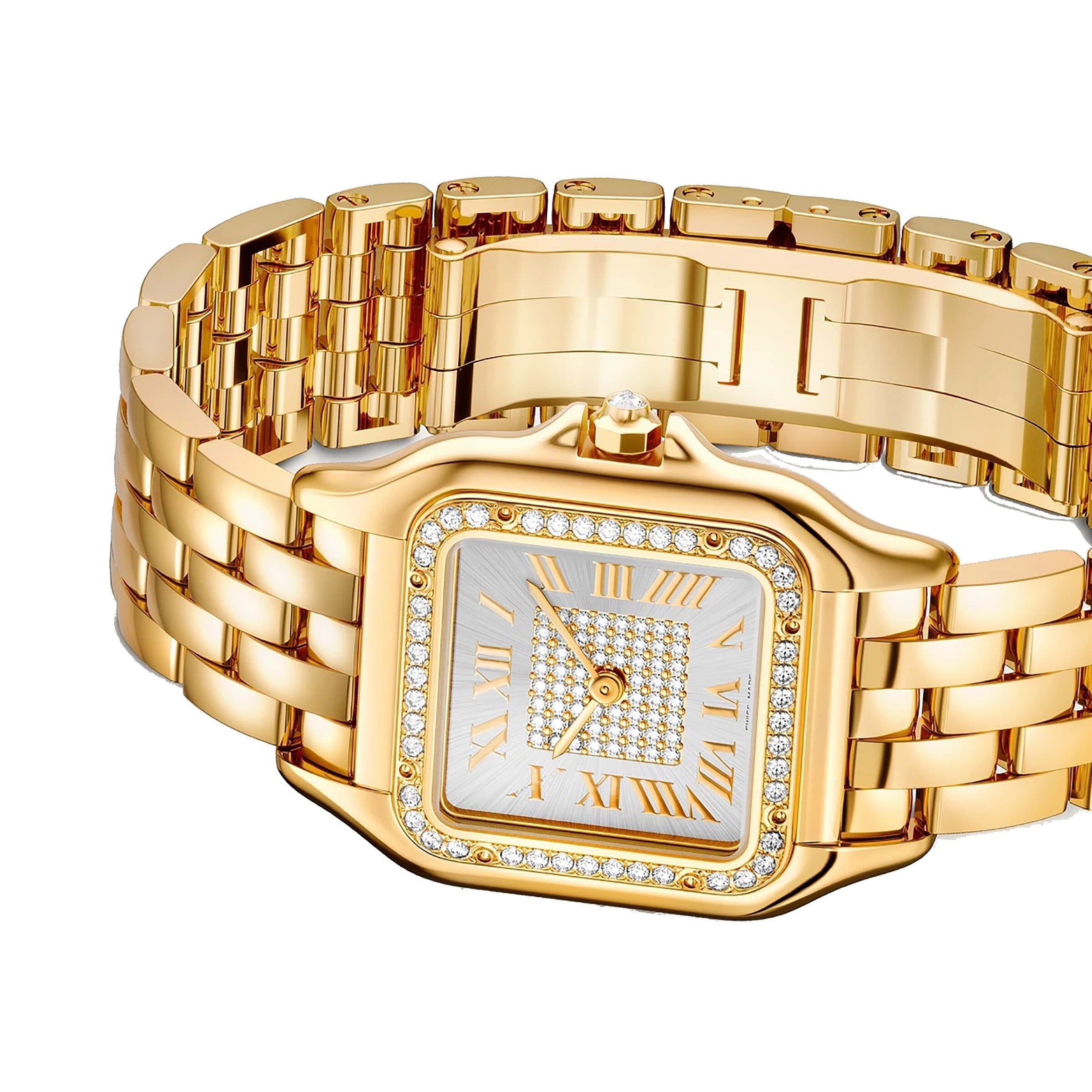 Panthère de Cartier Medium Model | 27mm, 18K Yellow Gold, Diamond Silver Dial