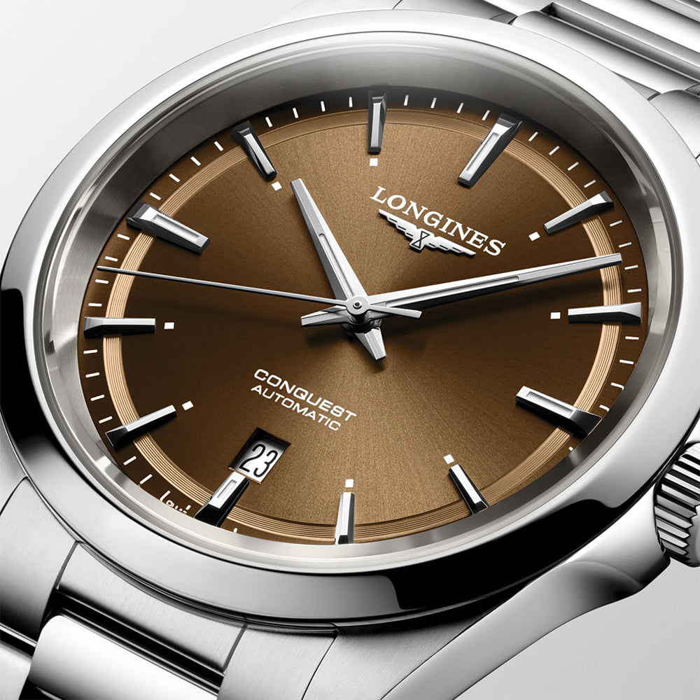 longines Conquest 41mm - Sunray Brown on Bracelet