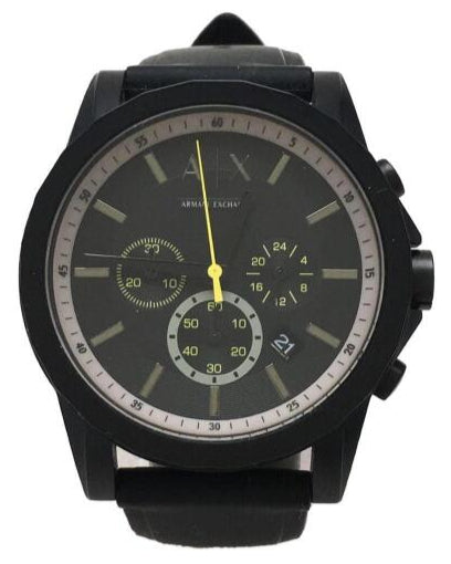 Armani Exchange Outerbanks AX1343 Men's Chronograph Watch – Black Dial with Black Silicone Strap