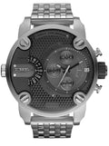 Diesel DZ7259 Little Daddy Chronograph Men's Watch – Black Dial & Silver Stainless Steel Strap