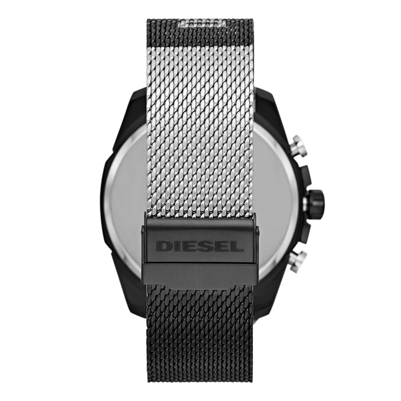 Diesel DZ4514 Mega Chief Chronograph Men's Watch – Black Dial & Black Mesh Bracelet