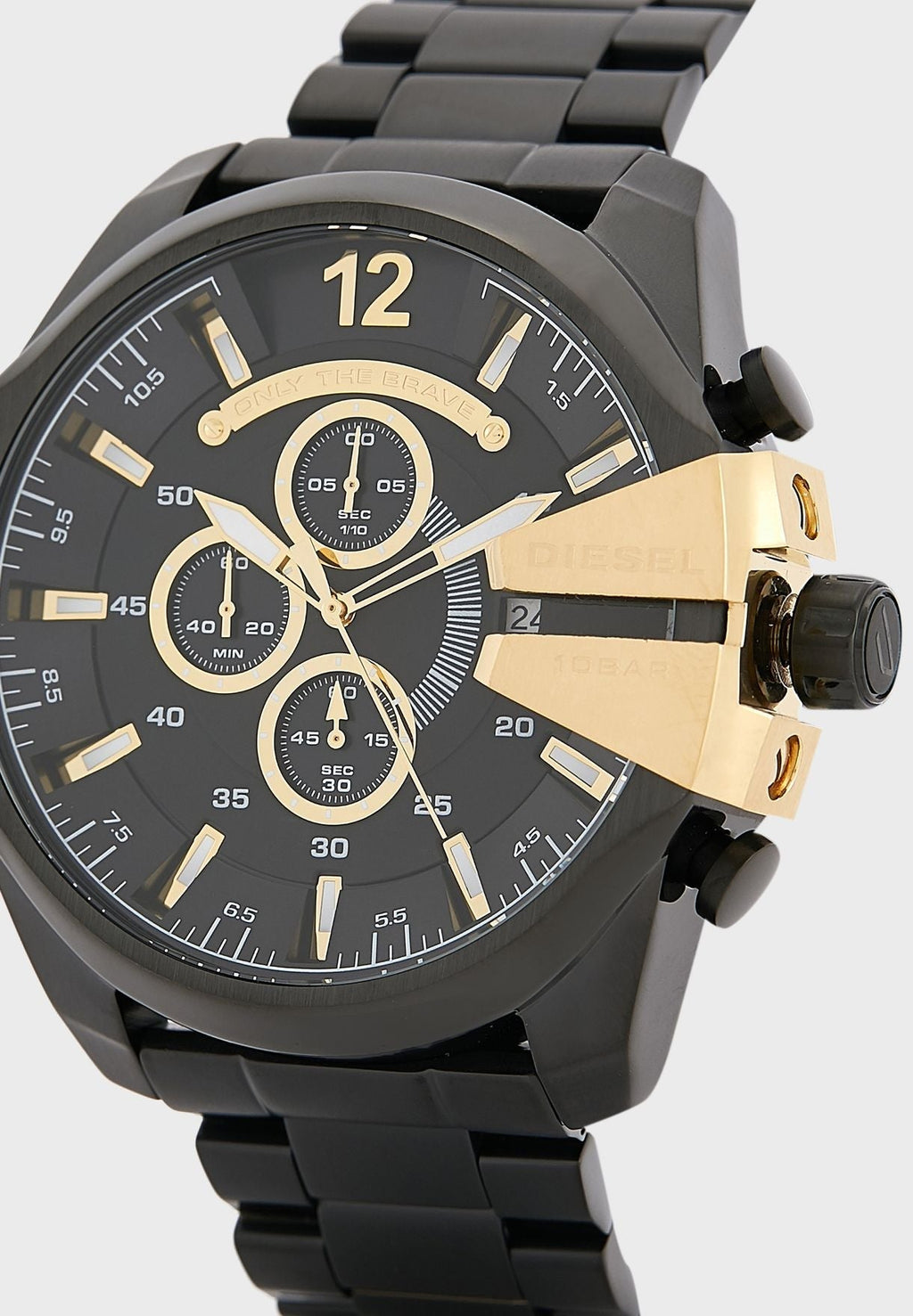 Diesel DZ4338 Mega Chief Chronograph Men's Watch – Black Dial & Black Stainless Steel Strap