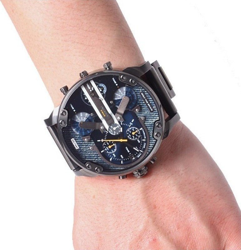 Diesel DZ7331 Big Daddy 2.0 Chronograph Men's Watch – Blue Dial & Grey Stainless Steel Strap