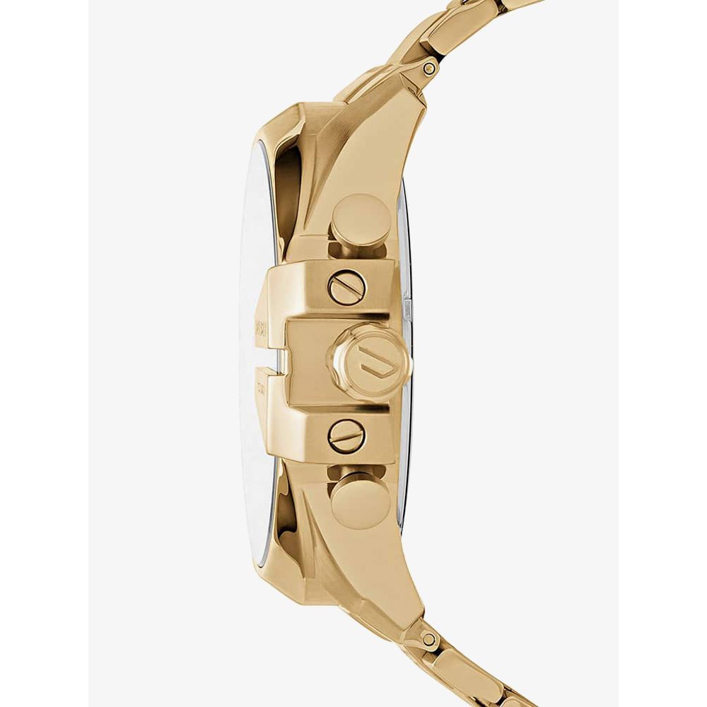 Diesel DZ4360 Mega Chief Chronograph Men's Watch – Gold Dial & Gold Stainless Steel Strap