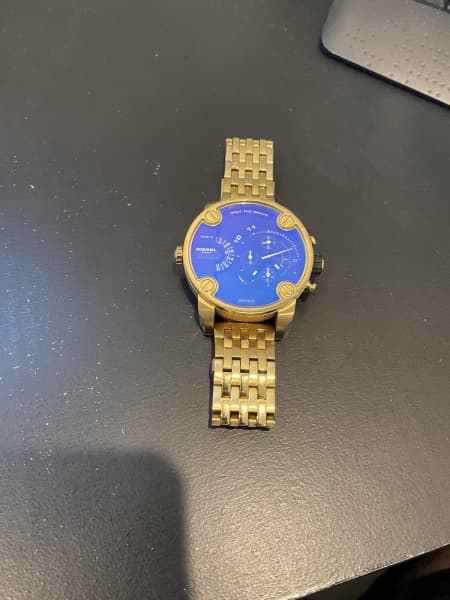Diesel DZ7347 Mr. Daddy Chronograph Men's Watch – Blue Dial & Gold Stainless Steel Strap