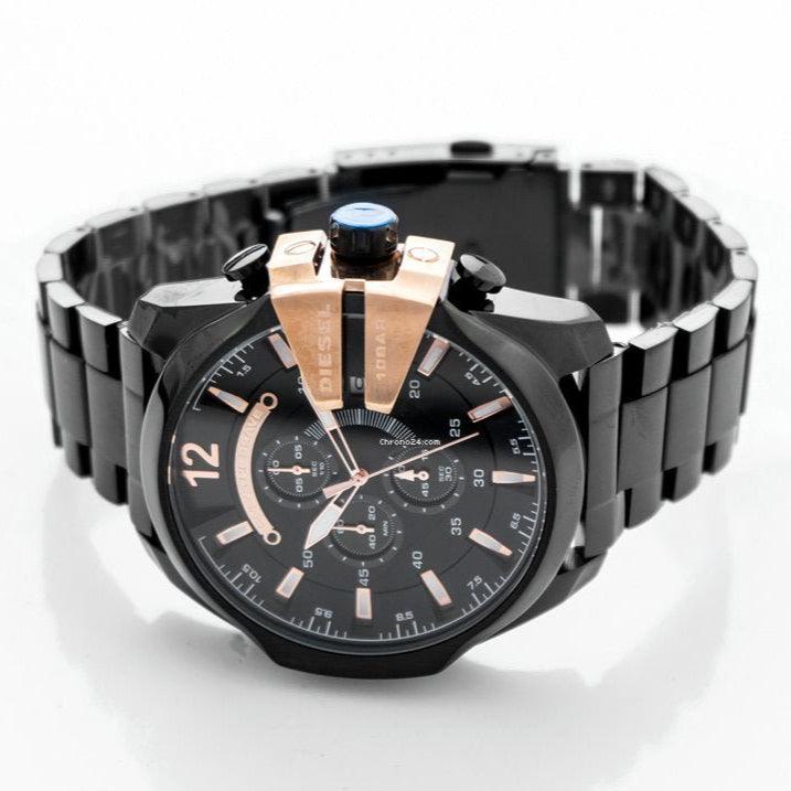 Diesel DZ4309 Mega Chief Chronograph Men's Watch – Black Dial & Black Stainless Steel Strap