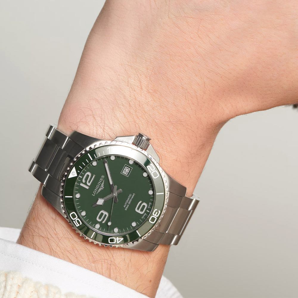 longines HydroConquest 41mm - Green on Bracelet