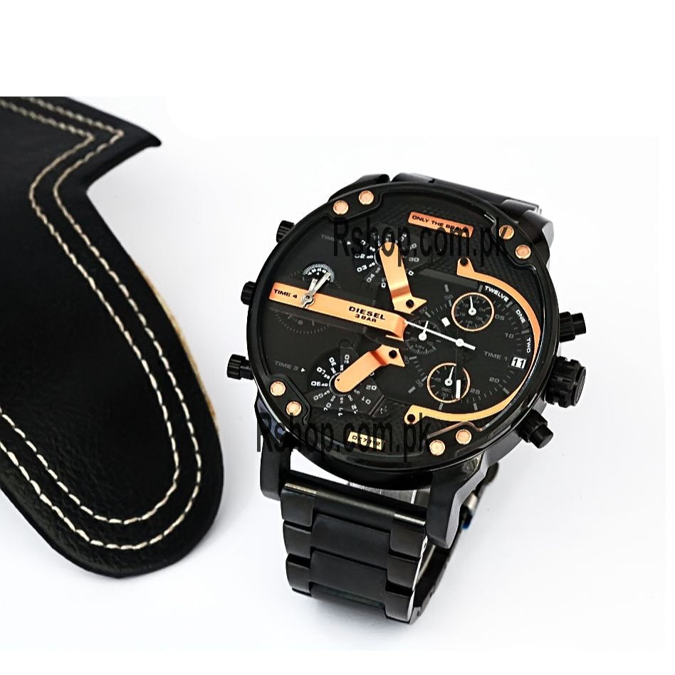 Diesel DZ7312 Big Daddy Chronograph Men's Watch – Black Dial & Black Stainless Steel Strap