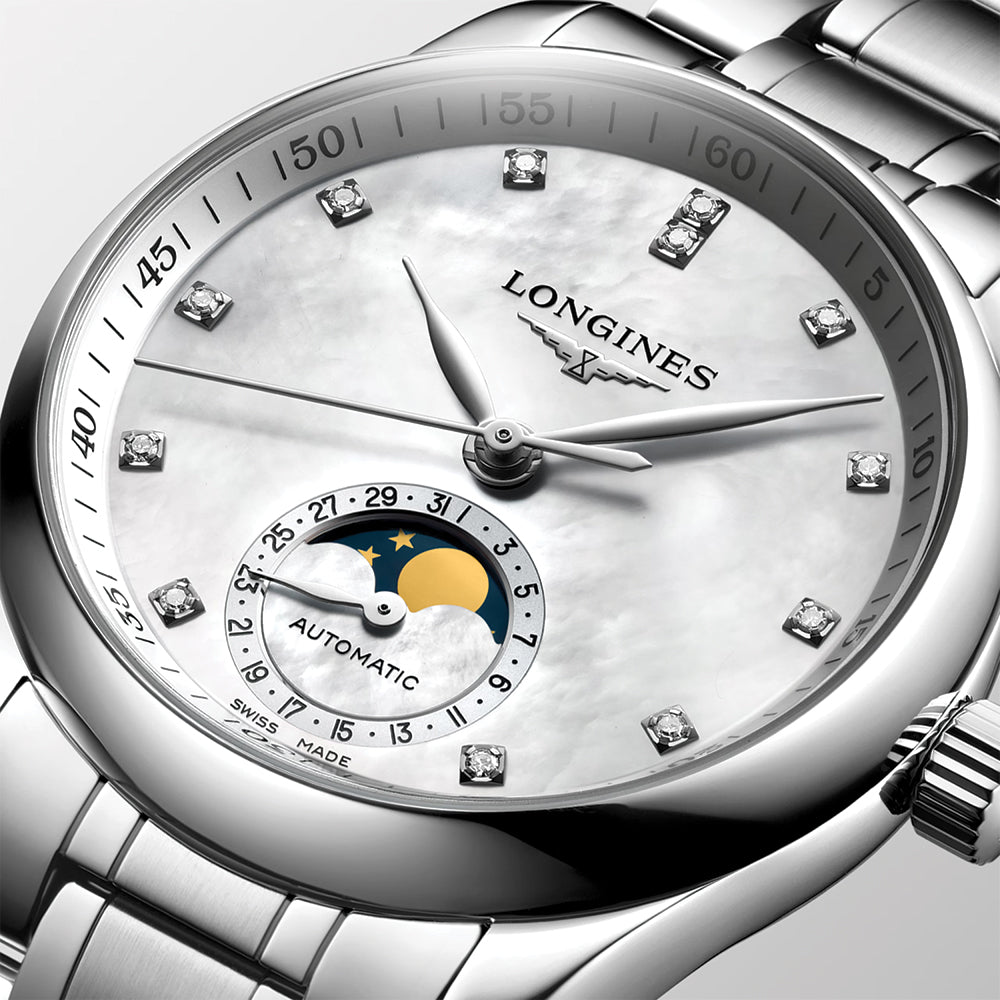 longines Master Collection Moonphase 34mm - White on Bracelet