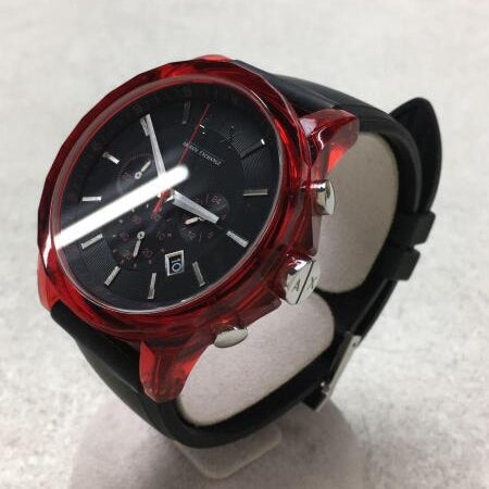Armani Exchange Outerbanks AX1338 Men's Chronograph Watch – Black Dial with Black Silicone Strap