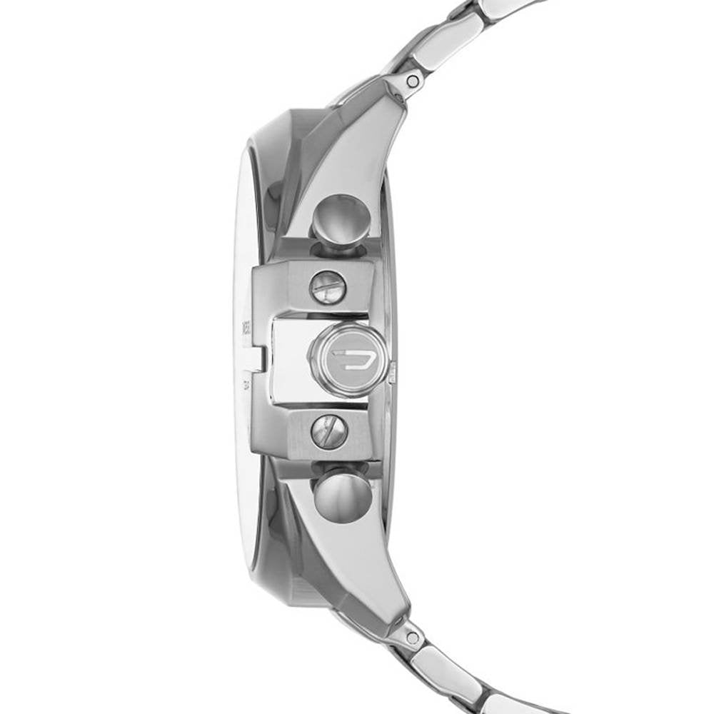 Diesel DZ4308 Mega Chief Chronograph Men's Watch – Black Dial & Silver Stainless Steel Strap