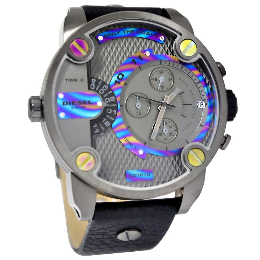 Diesel DZ7270 Badass Chronograph Men's Watch – Anthracite Dial & Black Leather Strap