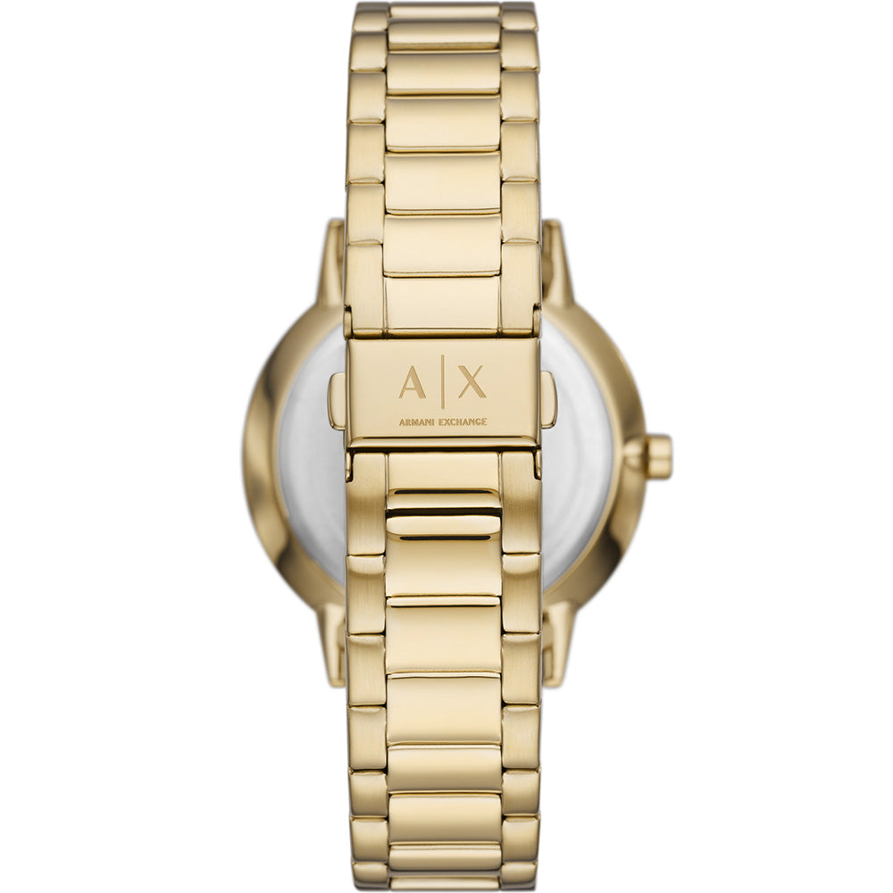 Armani Exchange Cayde AX2707 Men's Analog Watch – Gold Dial with Coordinated Gold Stainless Steel Strap