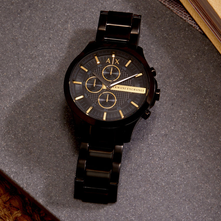 Armani Exchange Hampton AX2164 Men's Chronograph Watch – Black Dial with Black Stainless Steel Strap