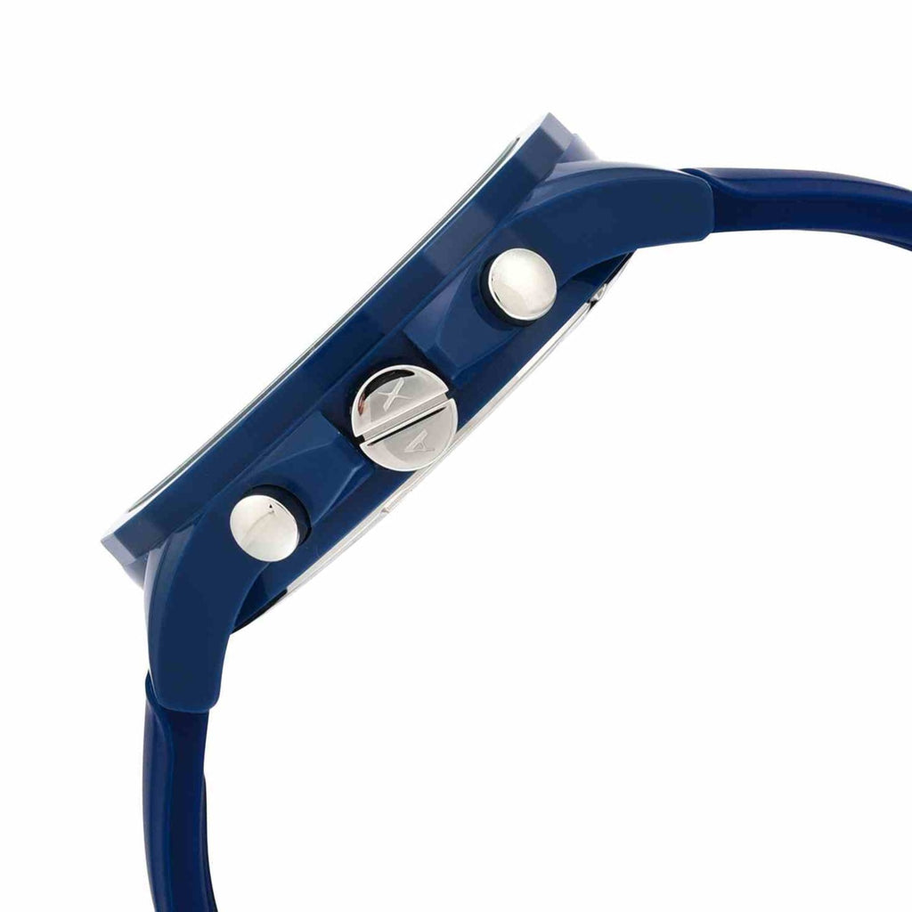 Men's Armani Exchange Outerbanks Chronograph Watch AX1327 – Blue Dial with Blue Silicone Strap