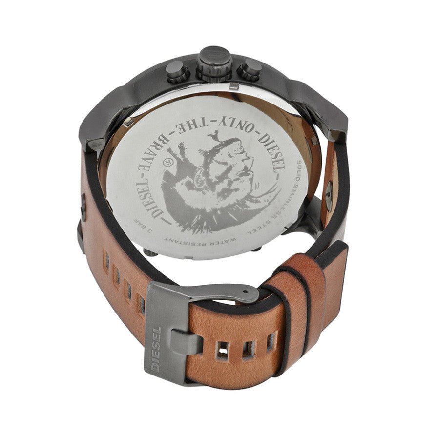 Diesel DZ7332 Mr. Daddy 2.0 Chronograph Men's Watch – Black Dial & Brown Leather Strap