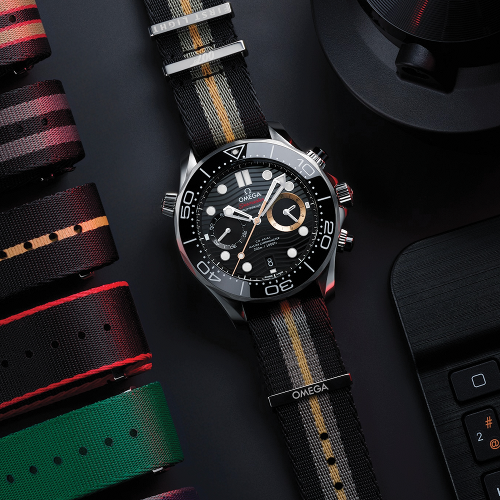 OMEGA Seamaster Diver 300M Chronograph 007 First Light 44mm - Black on Fabric Strap
