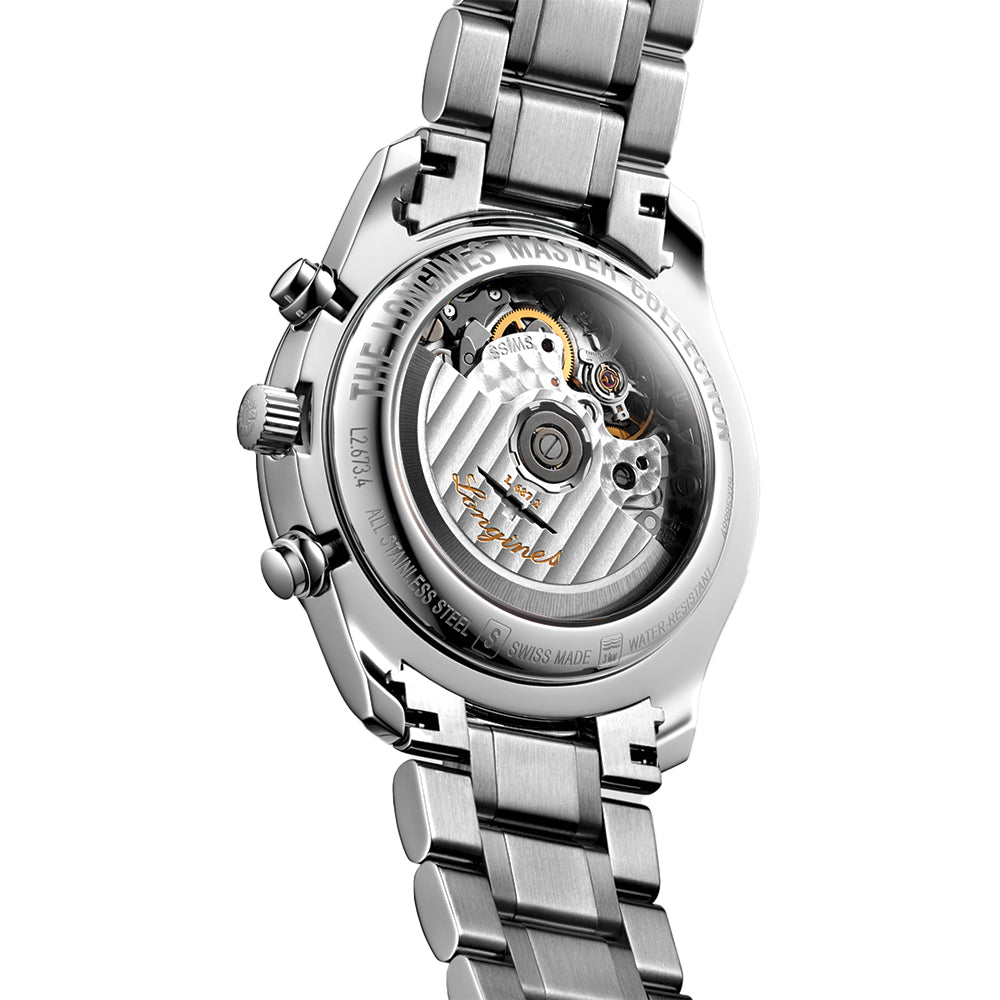 longines Master Collection Chronograph Moonphase 40mm - Silver on Bracelet