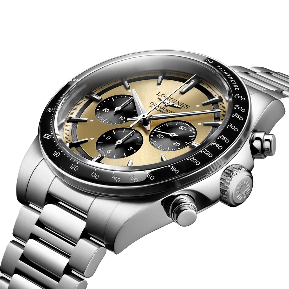 longines Conquest Automatic Chronograph 42mm - Gold on Bracelet