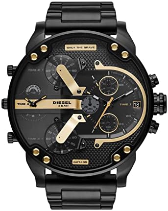 Diesel DZ7435 Mr. Daddy 2.0 Chronograph Men's Watch – Black Dial & Black Stainless Steel Strap