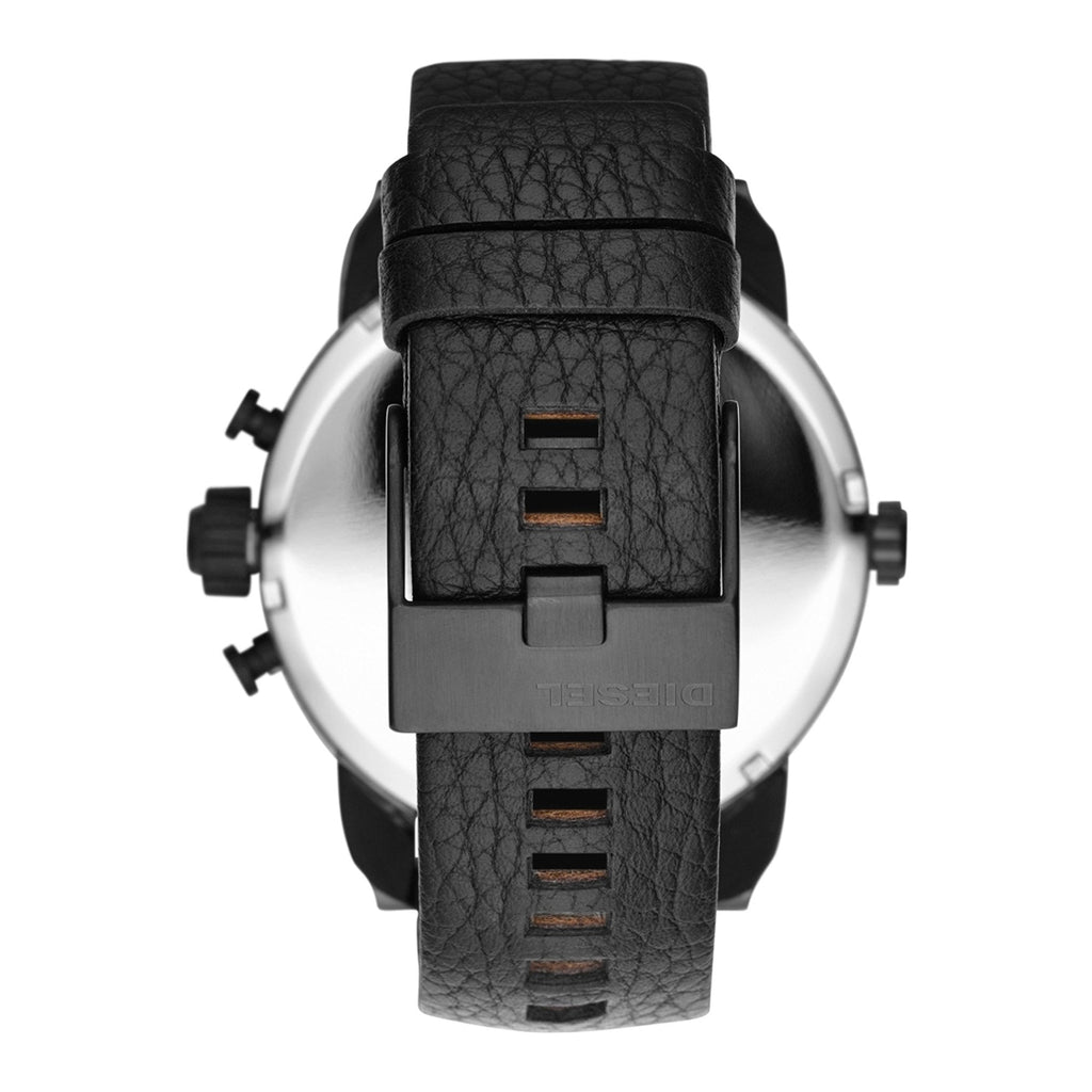 Diesel DZ7334 Little Daddy Chronograph Men's Watch – Black Dial & Black Leather Strap