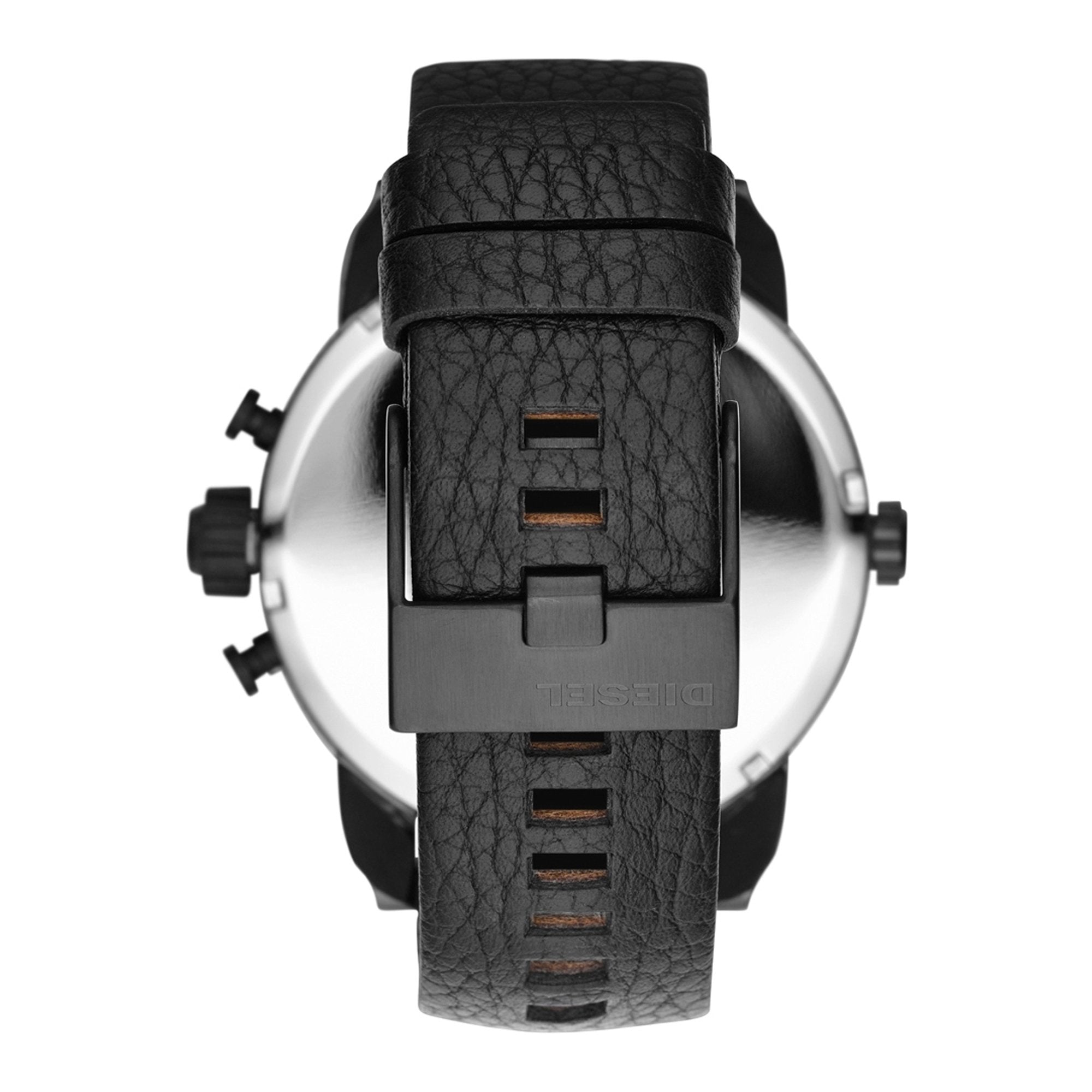 Diesel DZ7334 Little Daddy Chronograph Men's Watch – Black Dial & Black Leather Strap