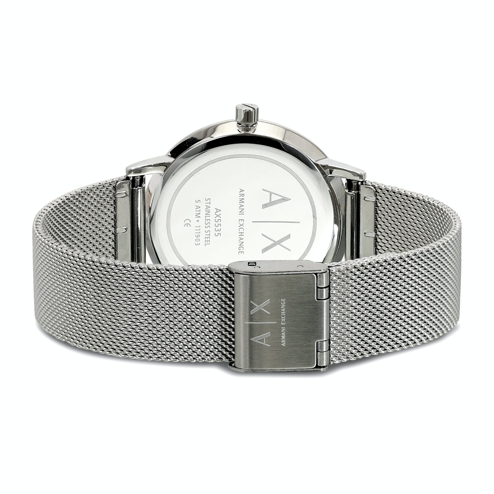 Armani Exchange Cayde AX2714 Men's Chronograph – Black Dial with Silver Mesh Stainless Steel Strap