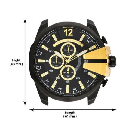 Diesel DZ4338 Mega Chief Chronograph Men's Watch – Black Dial & Black Stainless Steel Strap
