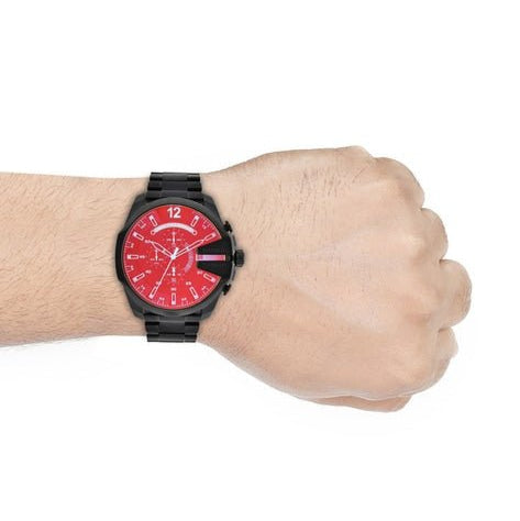 Diesel DZ4318 Mega Chief Chronograph Men's Watch – Black Dial & Black Steel Strap
