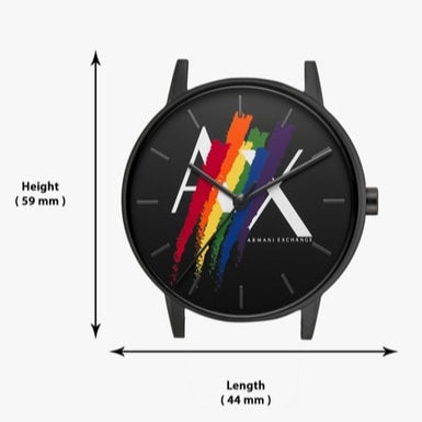Armani Exchange Cayde AX7120 Men's Analog Watch – Black Dial with Black Leather Strap