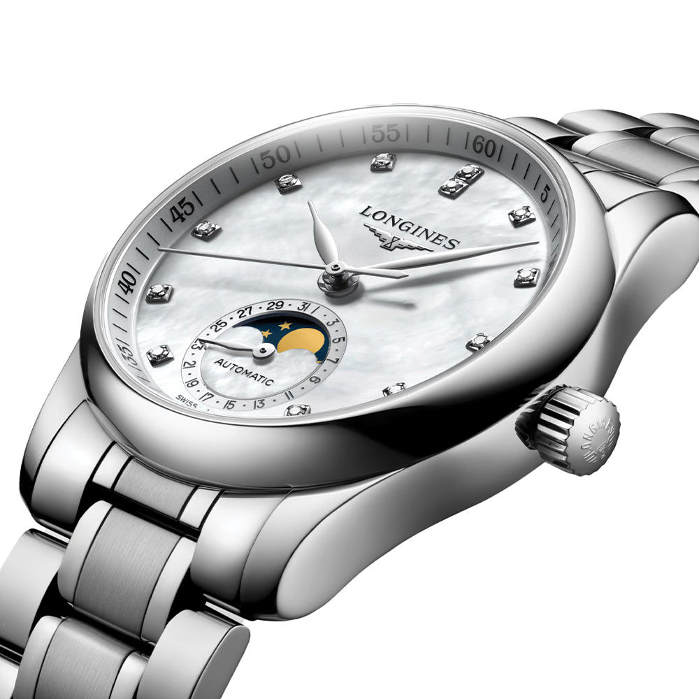 longines Master Collection Moonphase 34mm - White on Bracelet