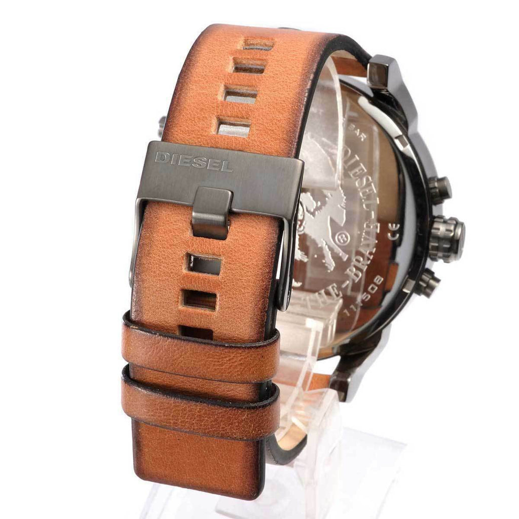 Diesel DZ7332 Mr. Daddy 2.0 Chronograph Men's Watch – Black Dial & Brown Leather Strap