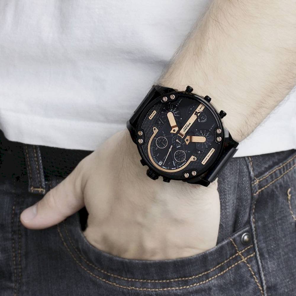 Diesel DZ7312 Big Daddy Chronograph Men's Watch – Black Dial & Black Stainless Steel Strap
