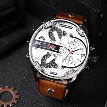Diesel DZ7394 Mr. Daddy 2.0 Chronograph Men's Watch – Silver Dial & Brown Leather Strap