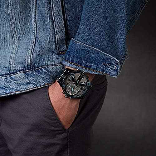 Diesel DZ7414 Daddy 2.0 Chronograph Men's Watch – Grey Dial & Blue Stainless Steel Strap