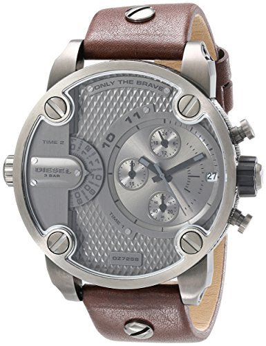 Diesel DZ7258 Little Daddy SBA Men's Watch – Grey Dial & Brown Leather Strap