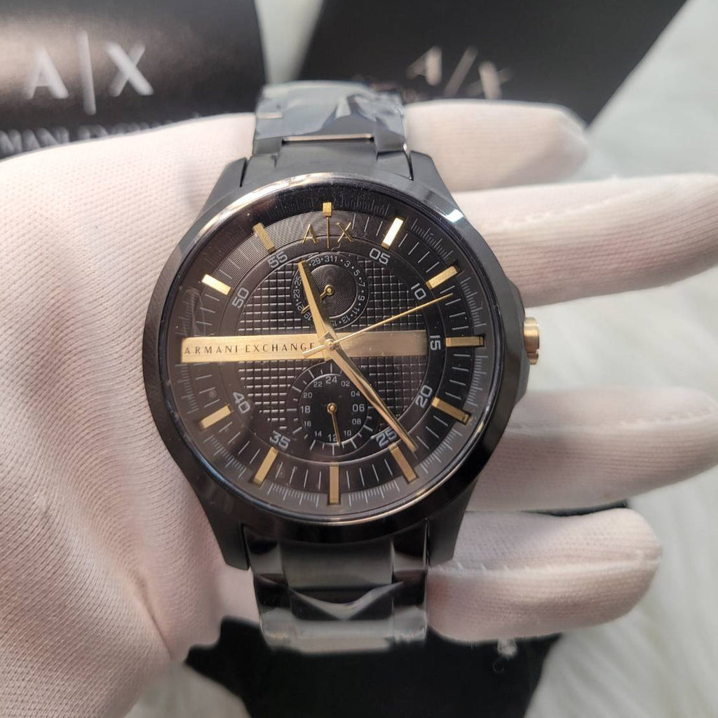 Armani Exchange Hampton AX2121 Men's Chronograph Watch – Black Dial with Black Stainless Steel Strap