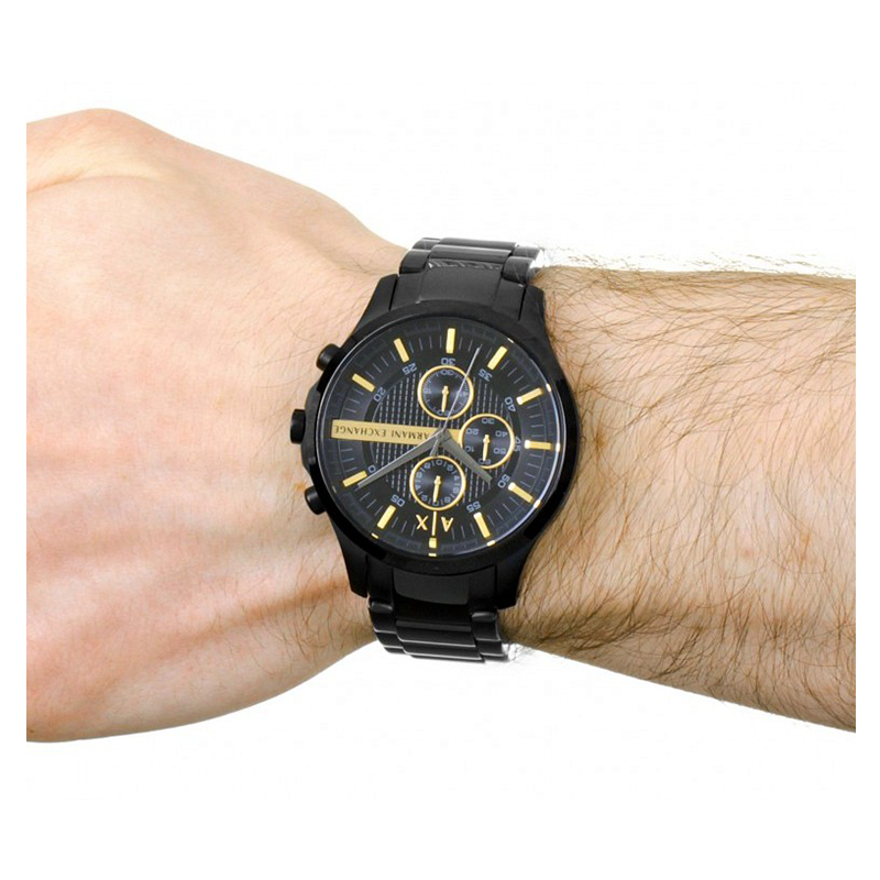 Armani Exchange Hampton AX2164 Men's Chronograph Watch – Black Dial with Black Stainless Steel Strap