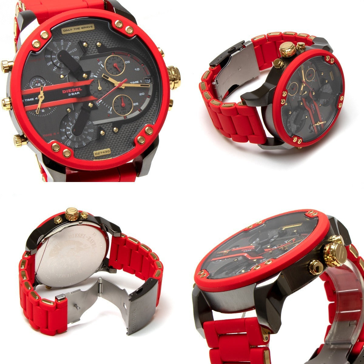 Diesel DZ7430 Mr. Daddy 2.0 Chronograph Men's Watch – Grey Dial & Red Rubber Strap