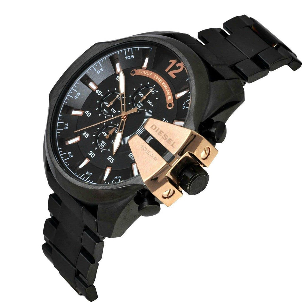 Diesel DZ4309 Mega Chief Chronograph Men's Watch – Black Dial & Black Stainless Steel Strap