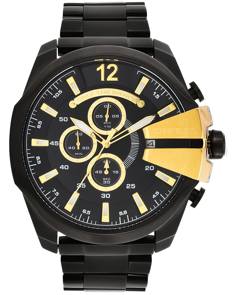 Diesel DZ4338 Mega Chief Chronograph Men's Watch – Black Dial & Black Stainless Steel Strap