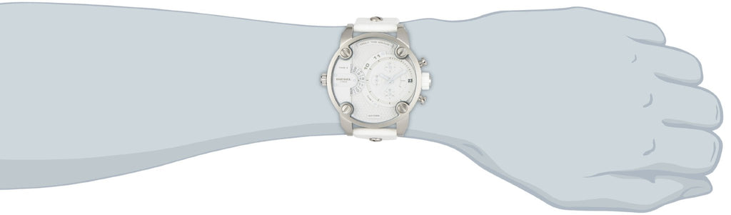 Diesel DZ7265 Badass Chronograph Men's Watch – White Dial & White Leather Strap